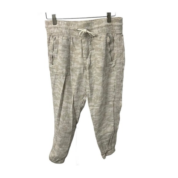 Athleta Cabo Tide Linen Jogger Women’s‎ 10 Beige Camo - Picture 1 of 11